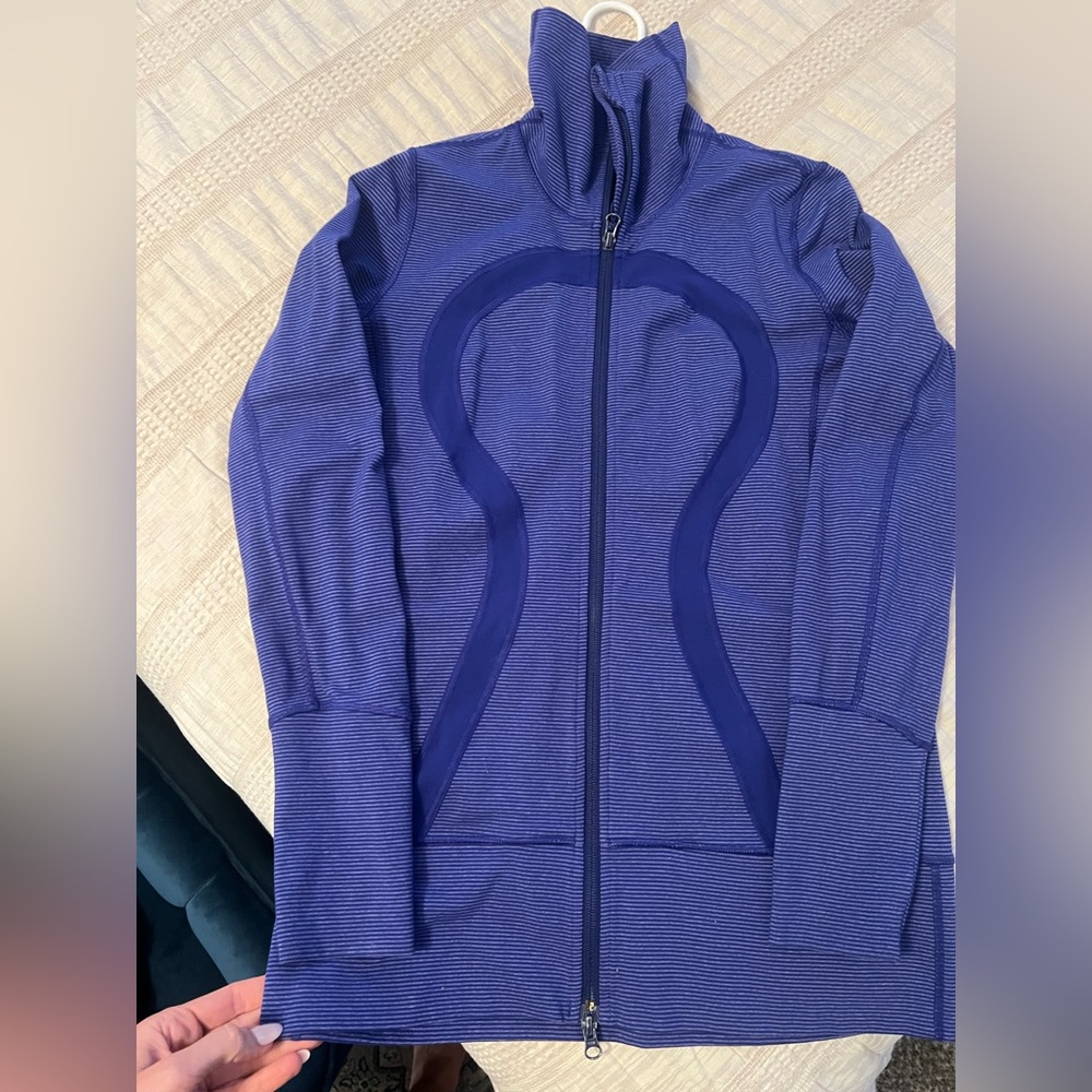 lululemon athletica electric blue long align zip jacket sz10